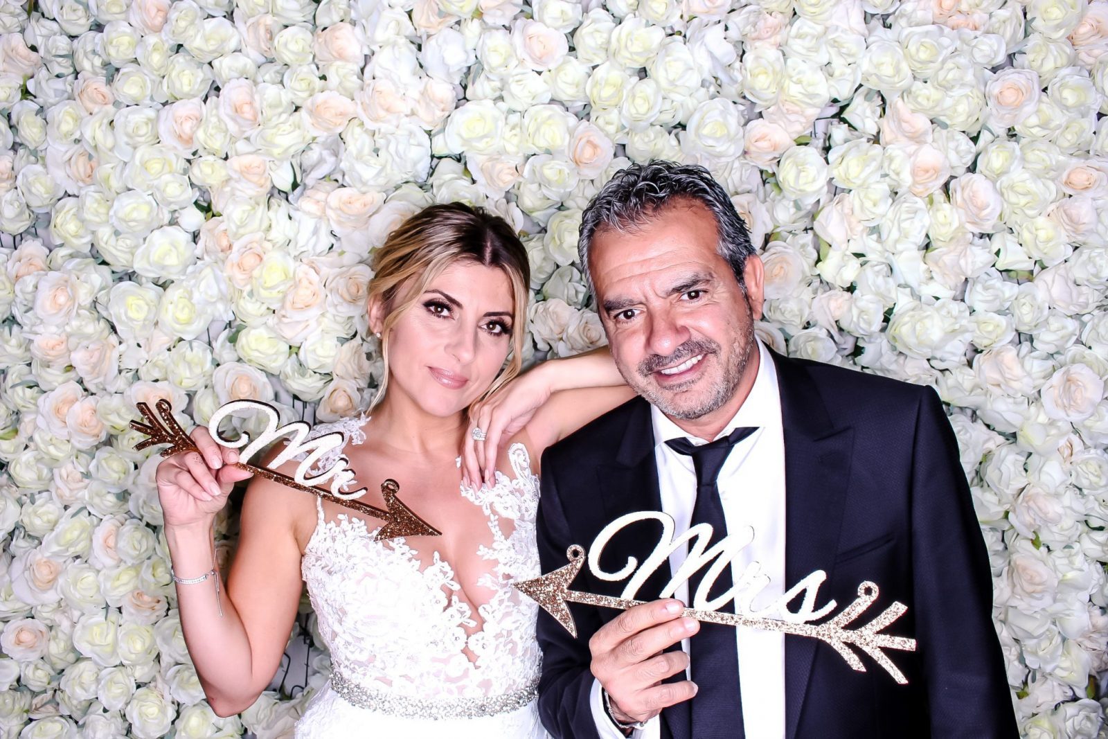 Bride and Groom Taking Picture from Selfiebooth