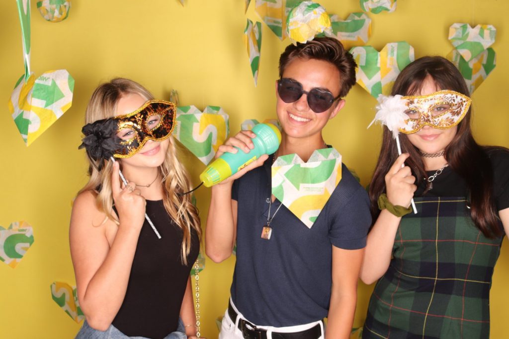 3 Friends Using Props & Taking Selfies